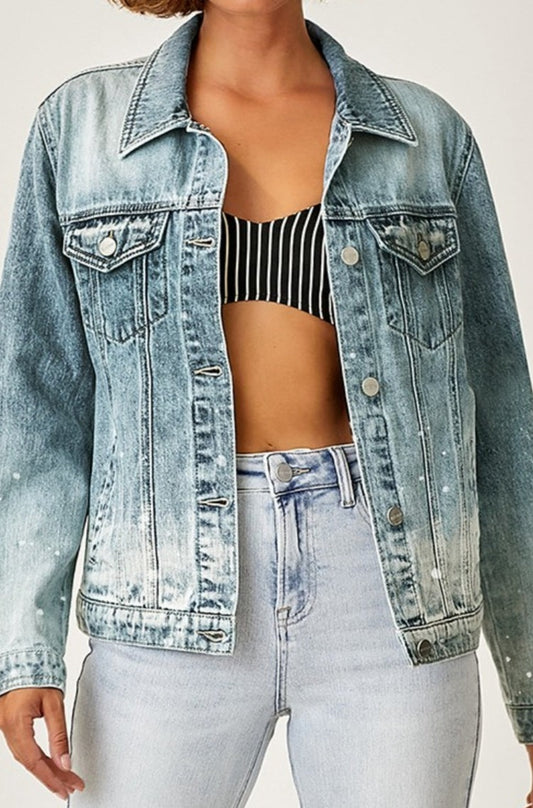 Play for Keeps Ombre Denim Jacket - Cheeky Chic Boutique