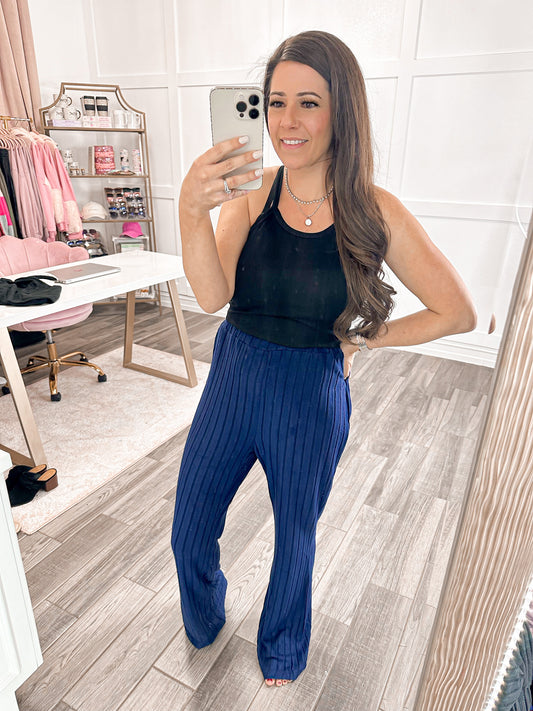 Lexi Ribbed Flare Lounge Pants - Cheeky Chic Boutique