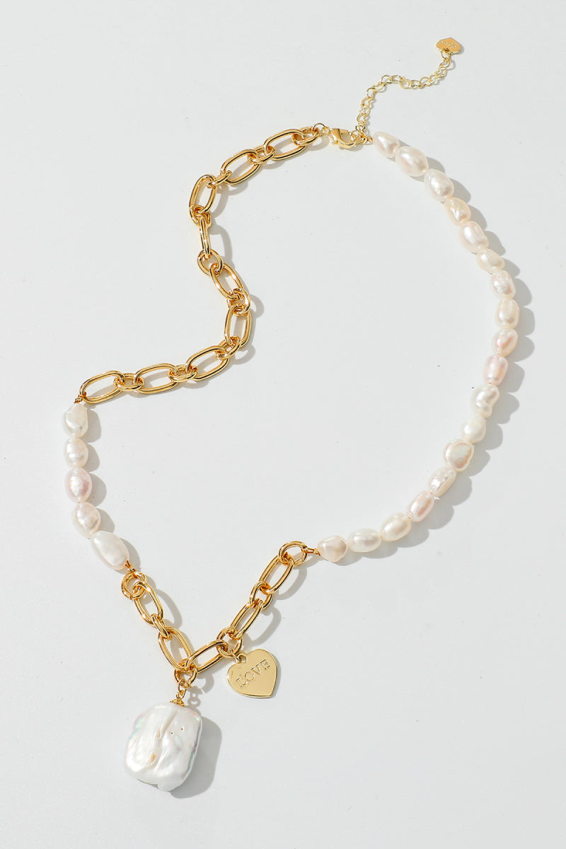 Gold Chain & Pearl Necklace - Cheeky Chic Boutique