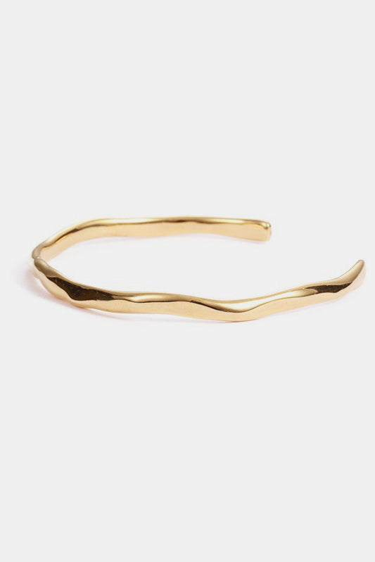 Dream Girl Hammered Cuff Bracelet Gold / One Size