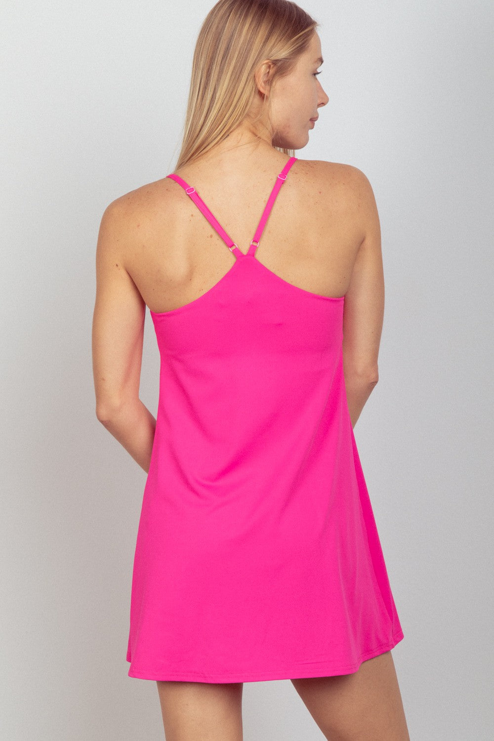 VERY J Sleeveless Active Tennis Dress with Unitard Liner - Cheeky Chic Boutique