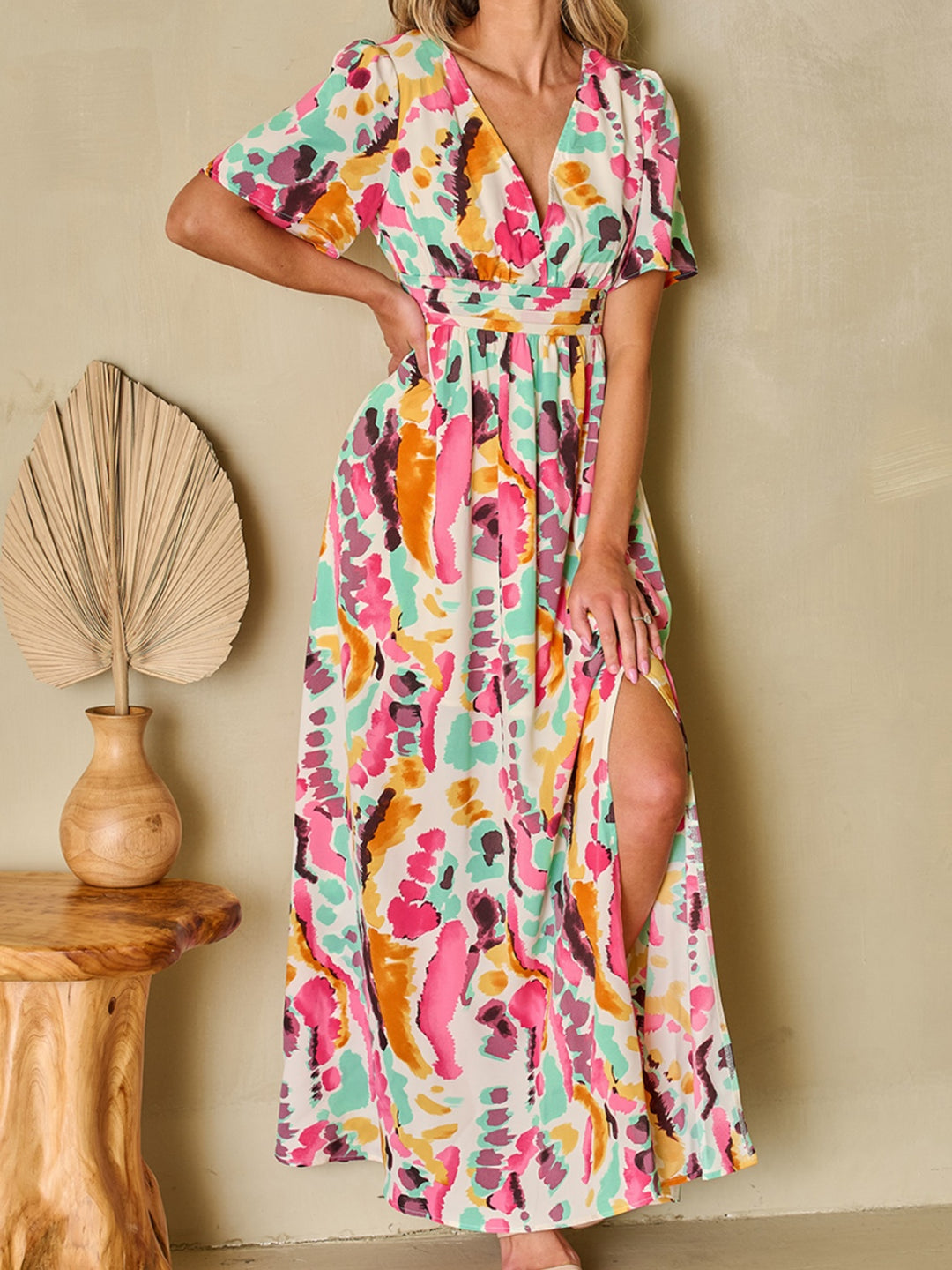 Brushed Floral Maxi Dress - Cheeky Chic Boutique