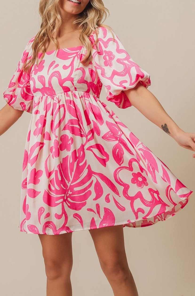 Tropical Love Floral Mini Dress - Cheeky Chic Boutique