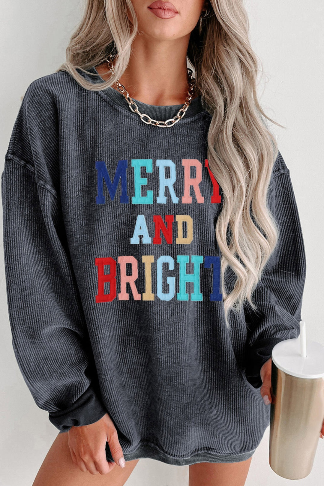 Merry and Bright Graphic Sweatshirt - Cheeky Chic Boutique
