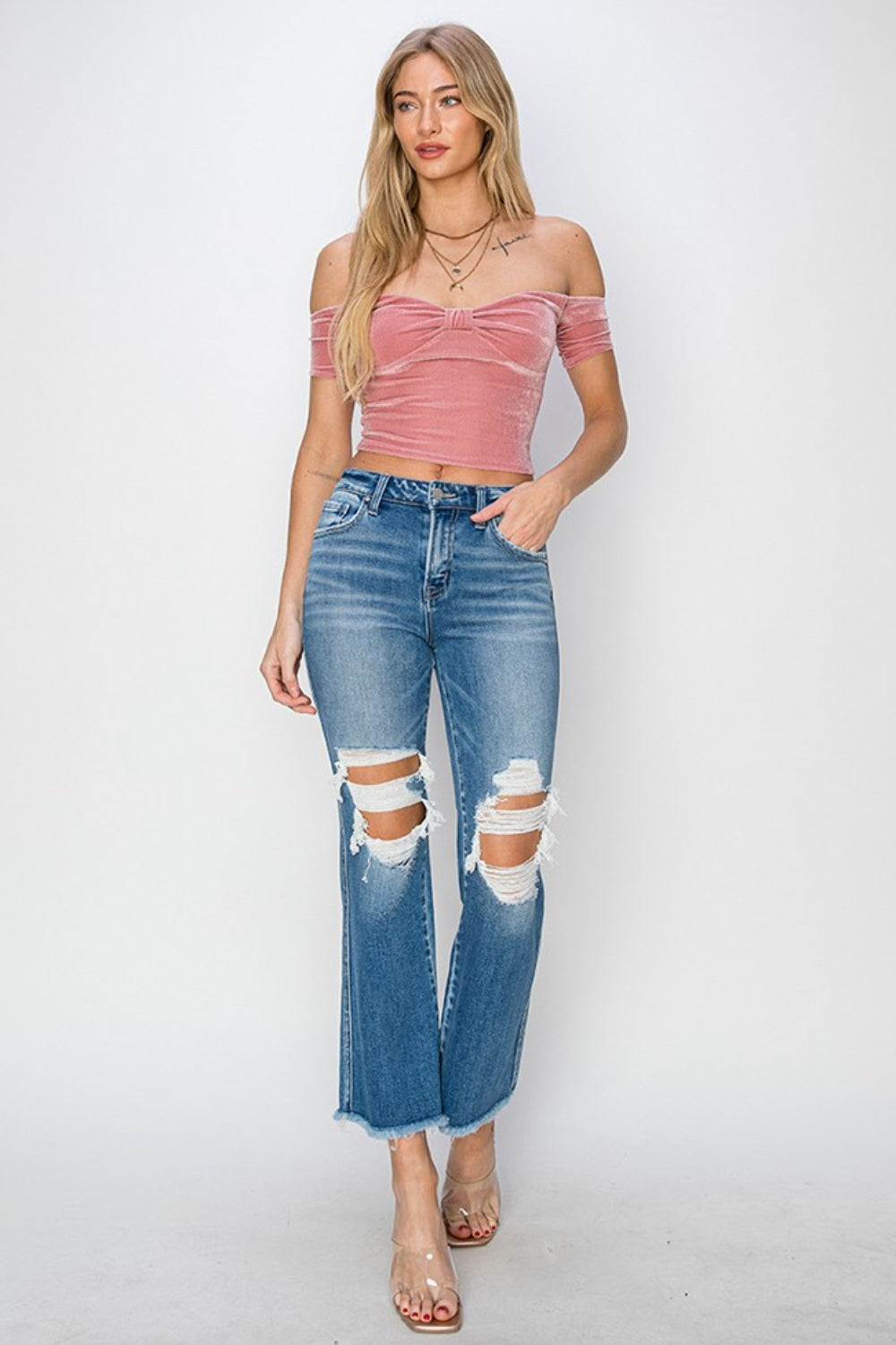 By Design Cropped Flare Jeans - Cheeky Chic Boutique