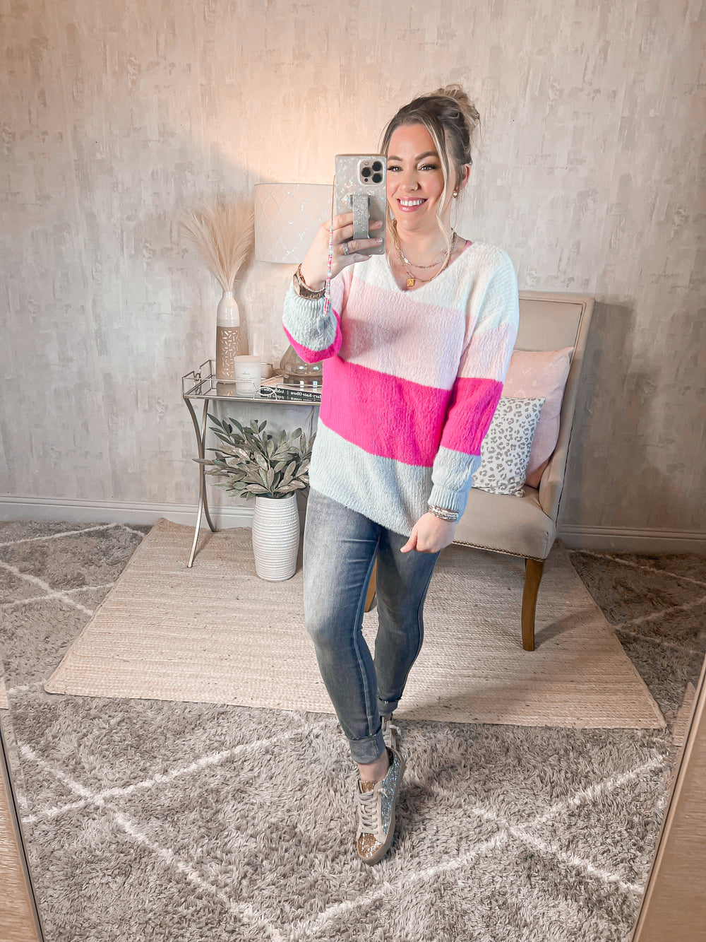 Flirty and Thriving Color Block Sweater - Cheeky Chic Boutique