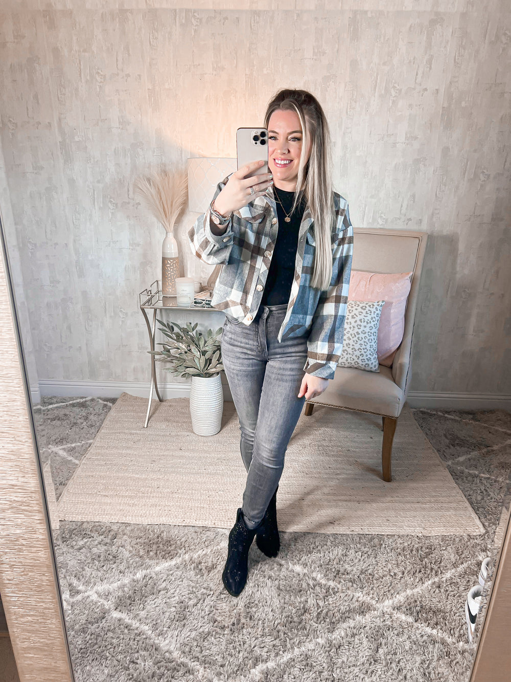 Change of Plans Plaid Shacket - Cheeky Chic Boutique