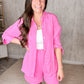 Pinky Promise Textured Shirt and Shorts Set - Cheeky Chic Boutique
