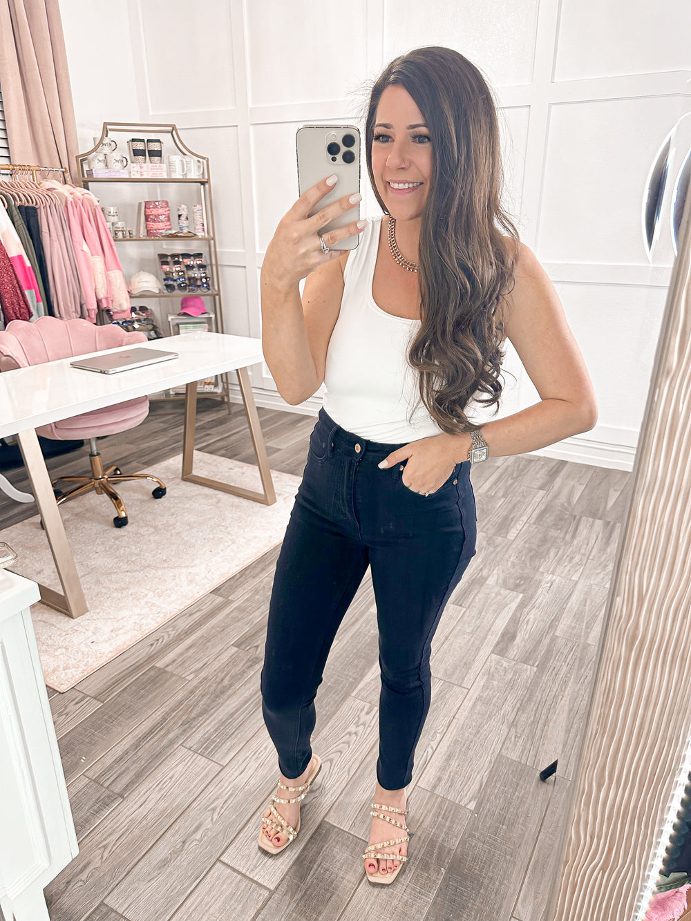 Maybe Navy Judy Blue Skinny Jeans - Cheeky Chic Boutique