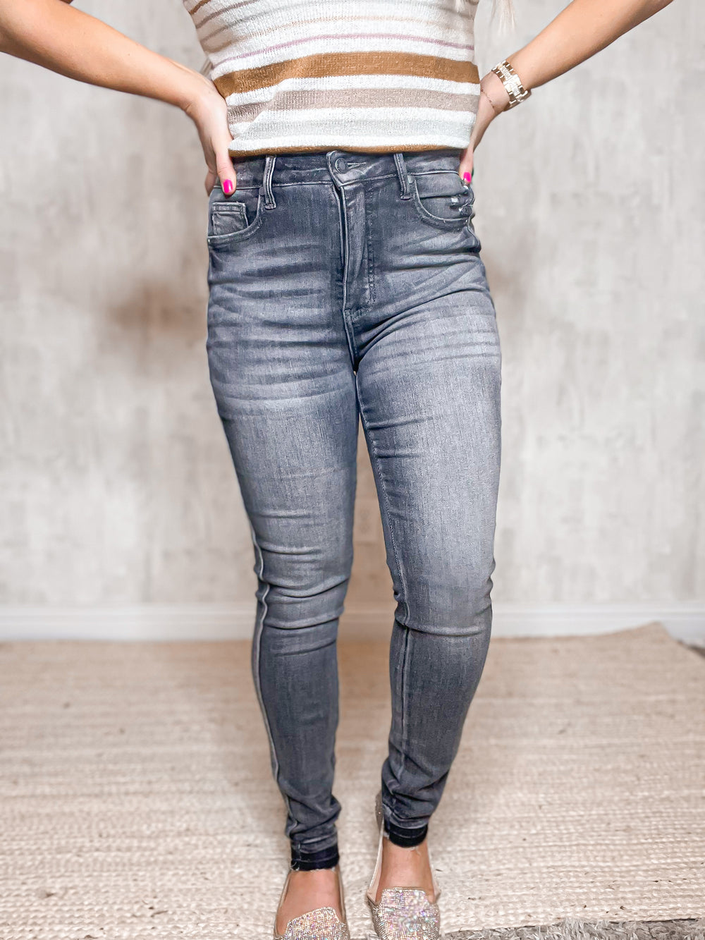 Hadley Grey Jeans - Cheeky Chic Boutique