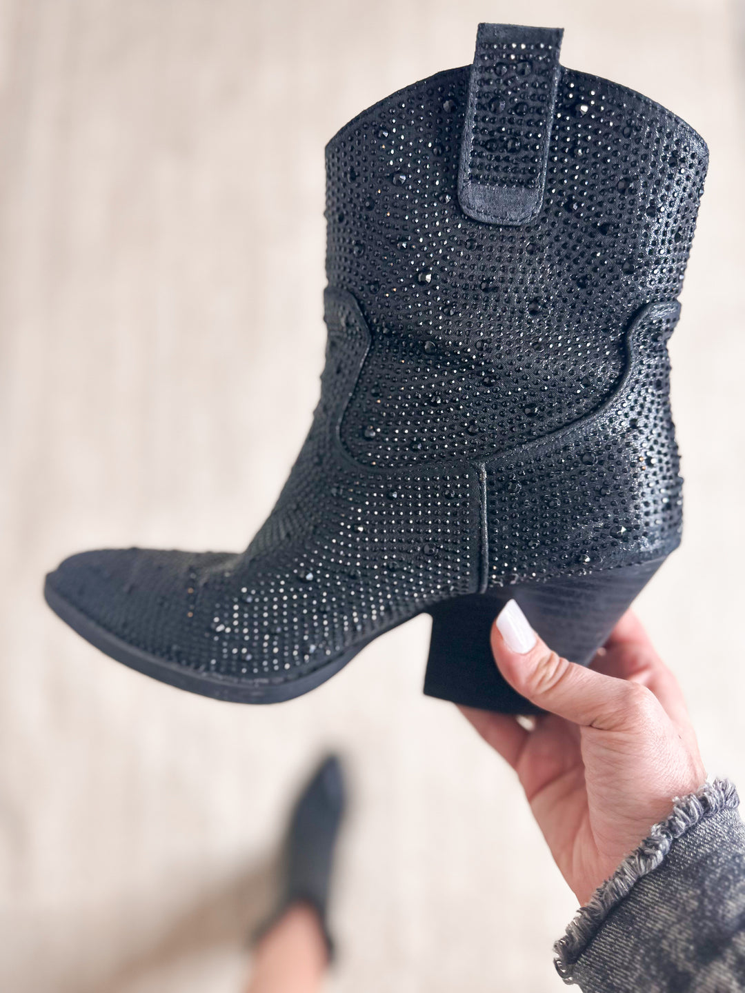 Have it All Classic Black Rhinestone Booties - Cheeky Chic Boutique