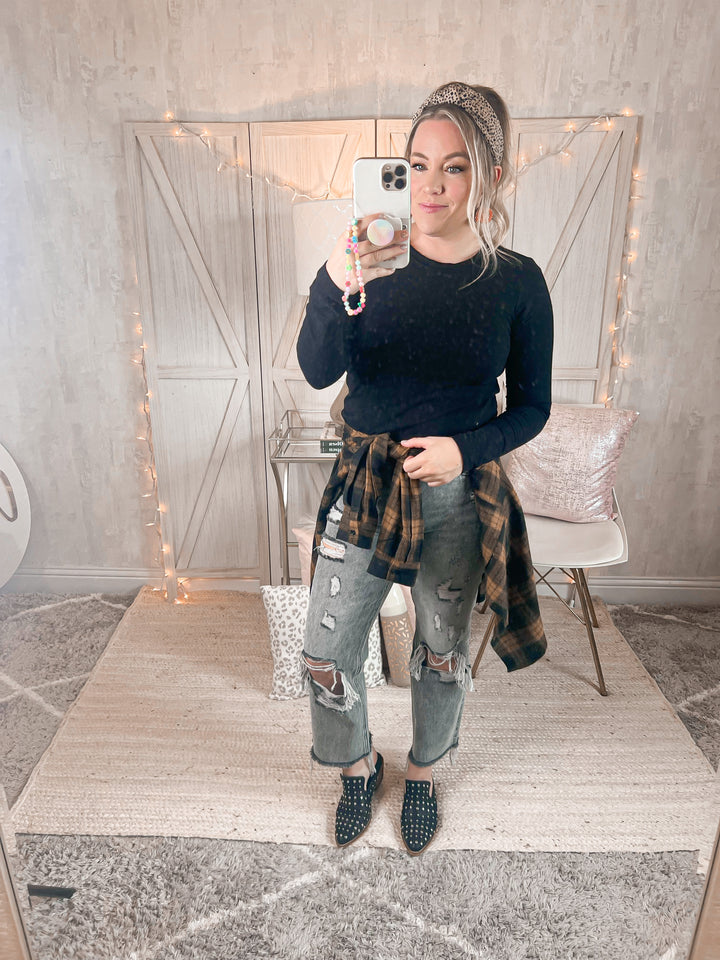 Honeycomb Plaid Button Shirt - Cheeky Chic Boutique