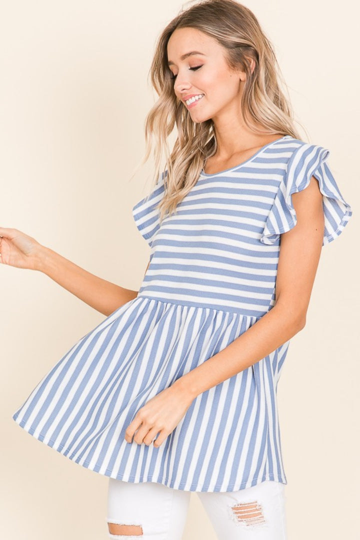 Smooth Sailing Striped Blouse - Cheeky Chic Boutique