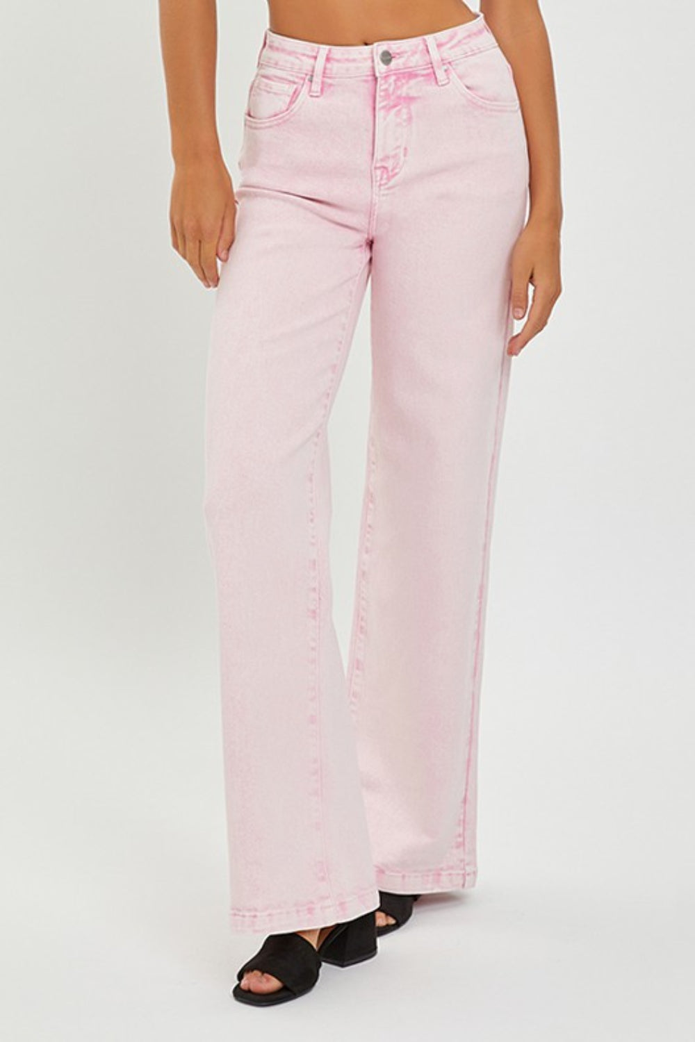 Taryn Pink Wide Leg Jeans - Cheeky Chic Boutique