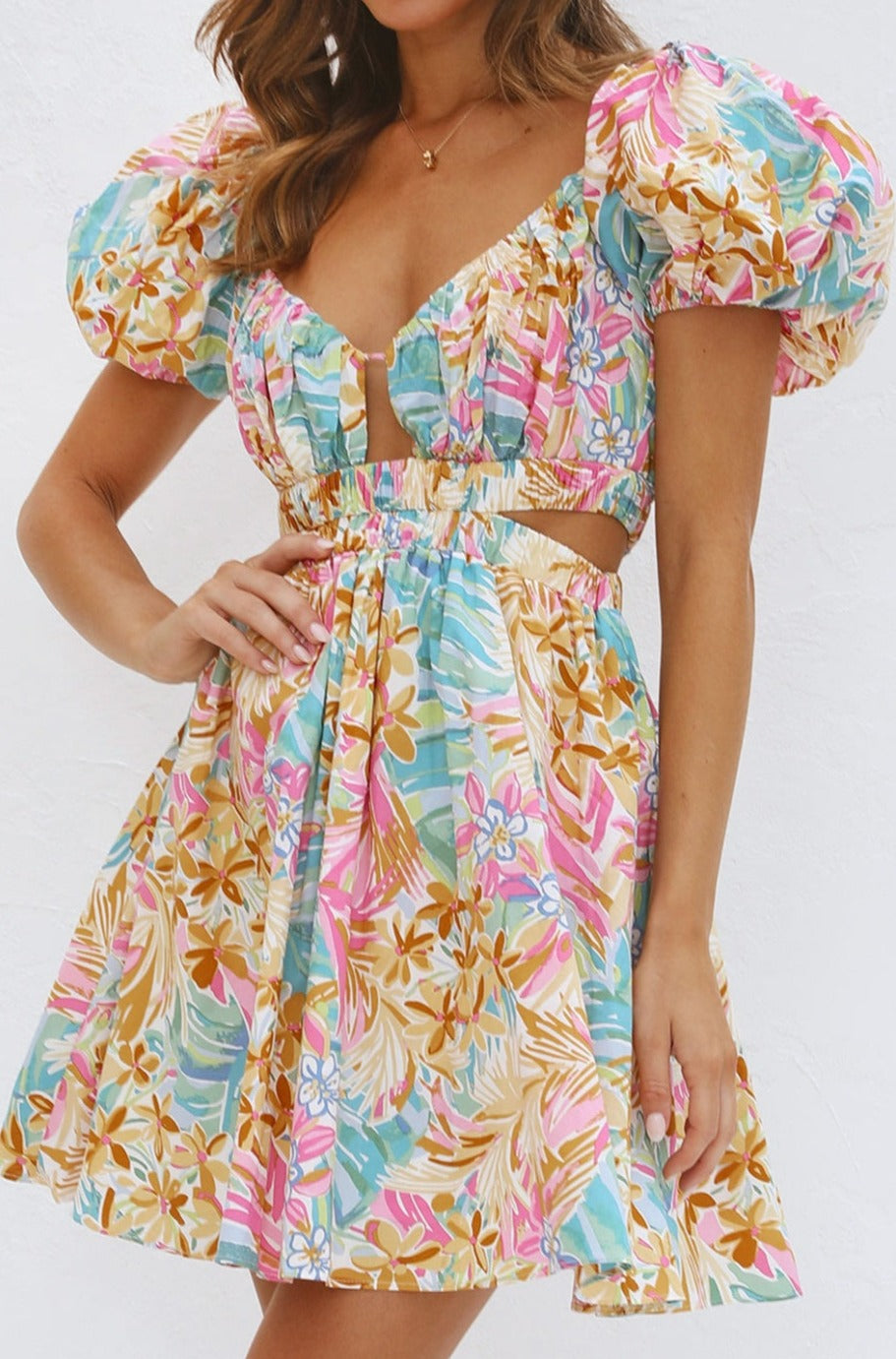 Truly Tropic Floral Mini Dress - Cheeky Chic Boutique