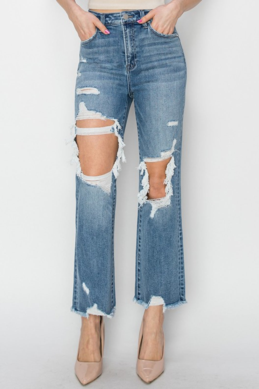 Into You Crop Straight Jeans - Cheeky Chic Boutique