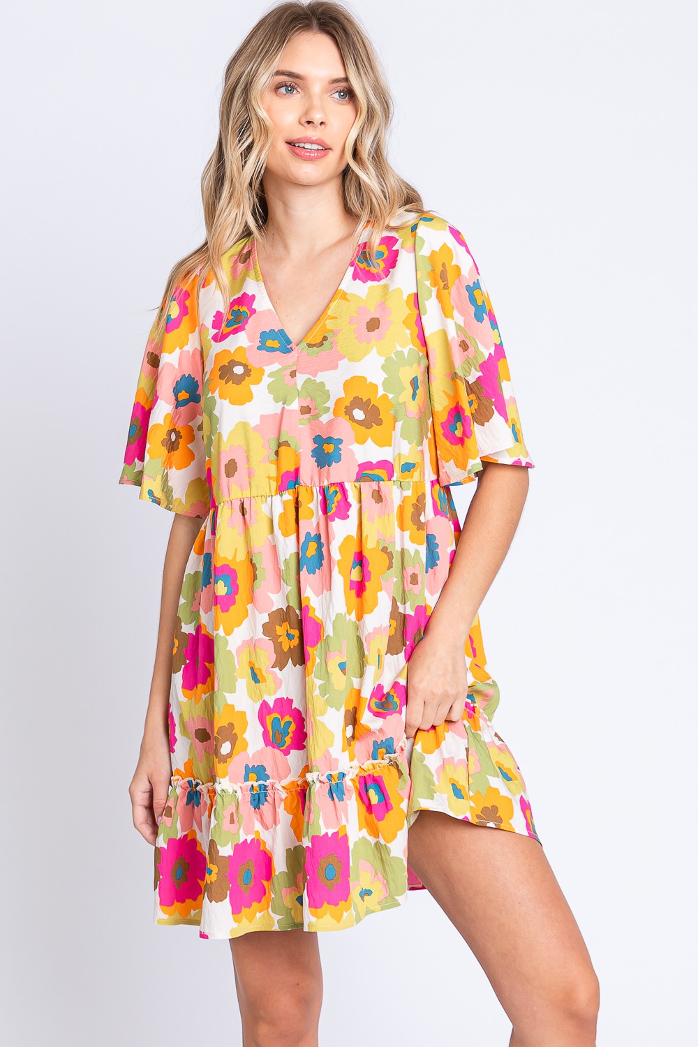 Here Comes the Sun Floral Mini Dress - Cheeky Chic Boutique