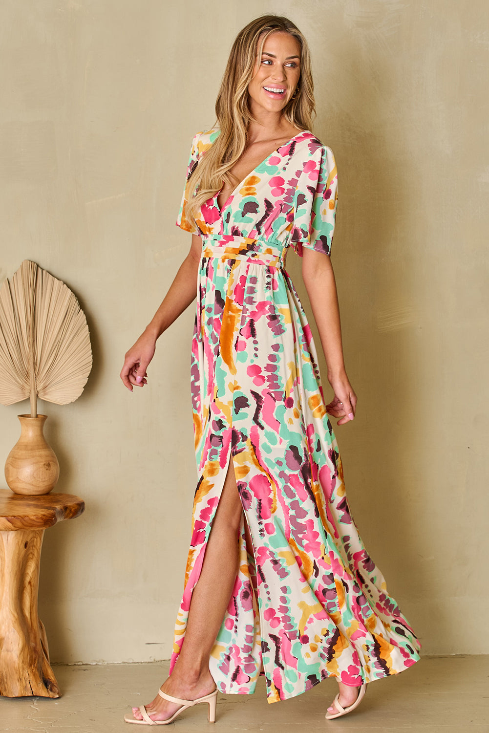 Brushed Floral Maxi Dress - Cheeky Chic Boutique