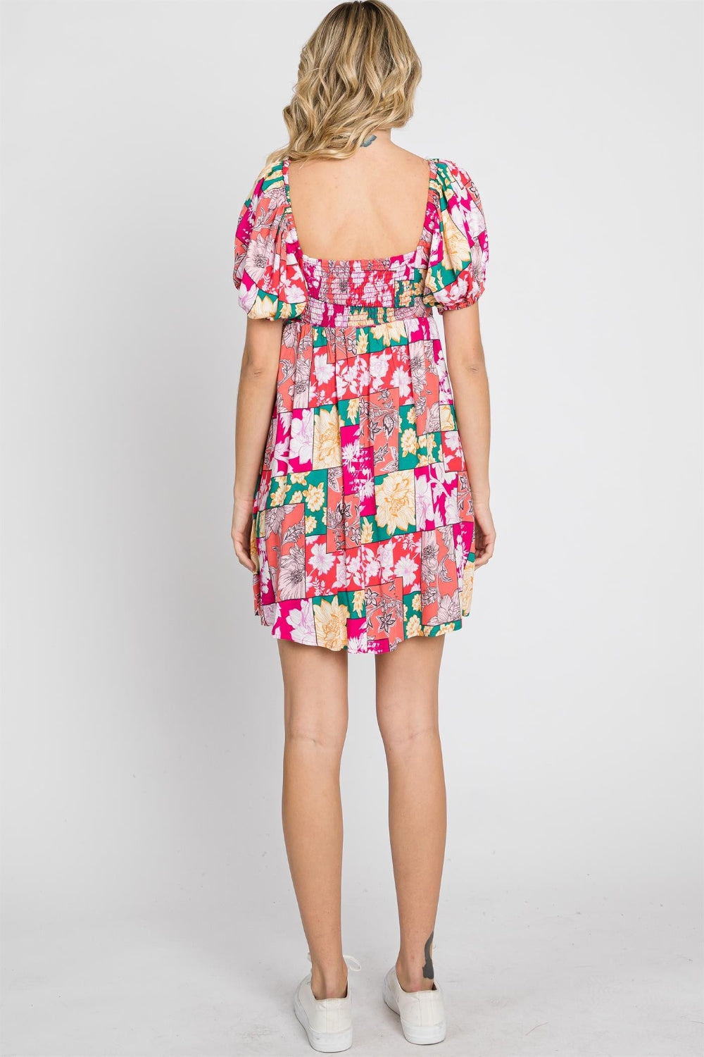 Quilted Floral Mini Dress - Cheeky Chic Boutique