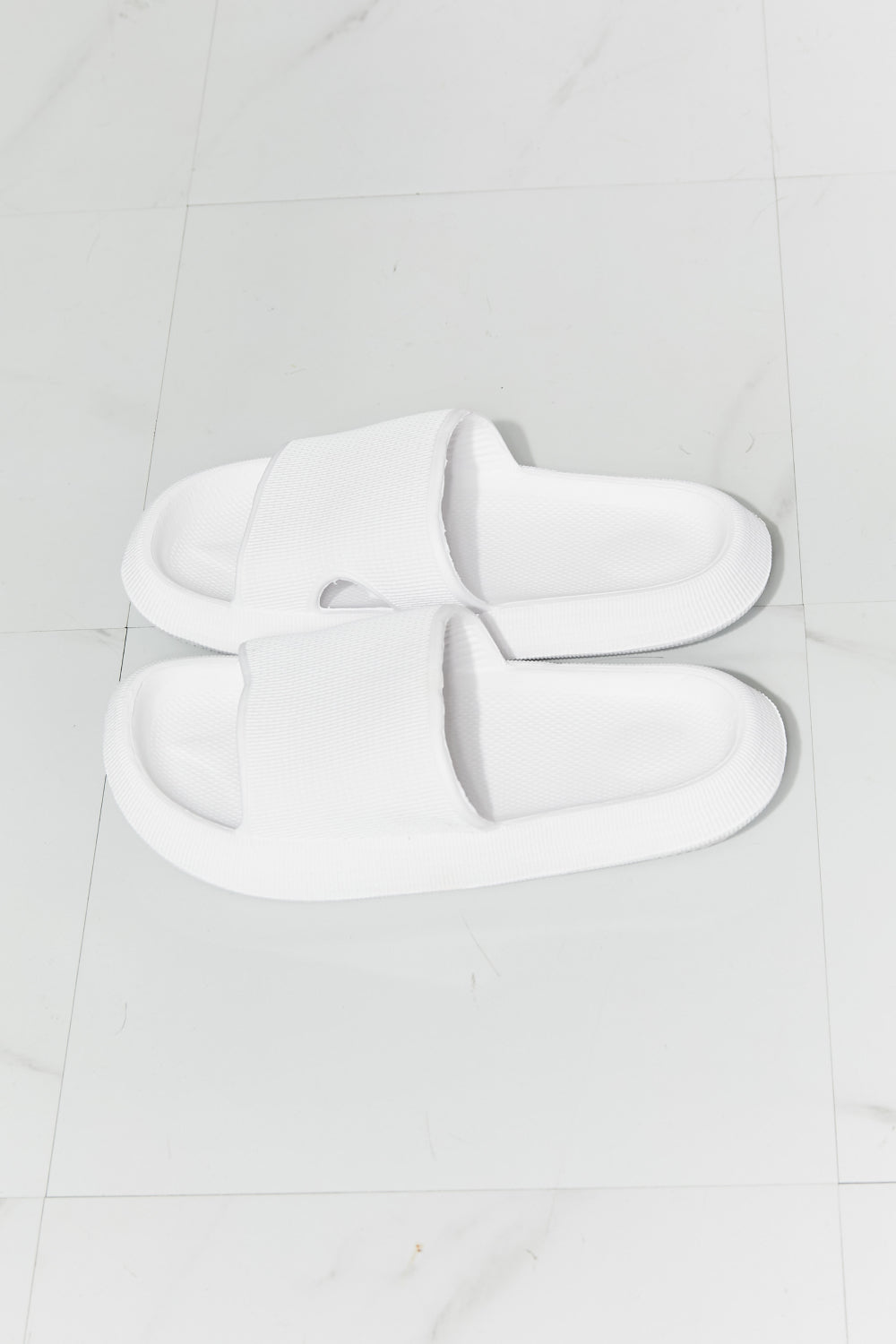 MMShoes Arms Around Me Open Toe Slide in White - Cheeky Chic Boutique