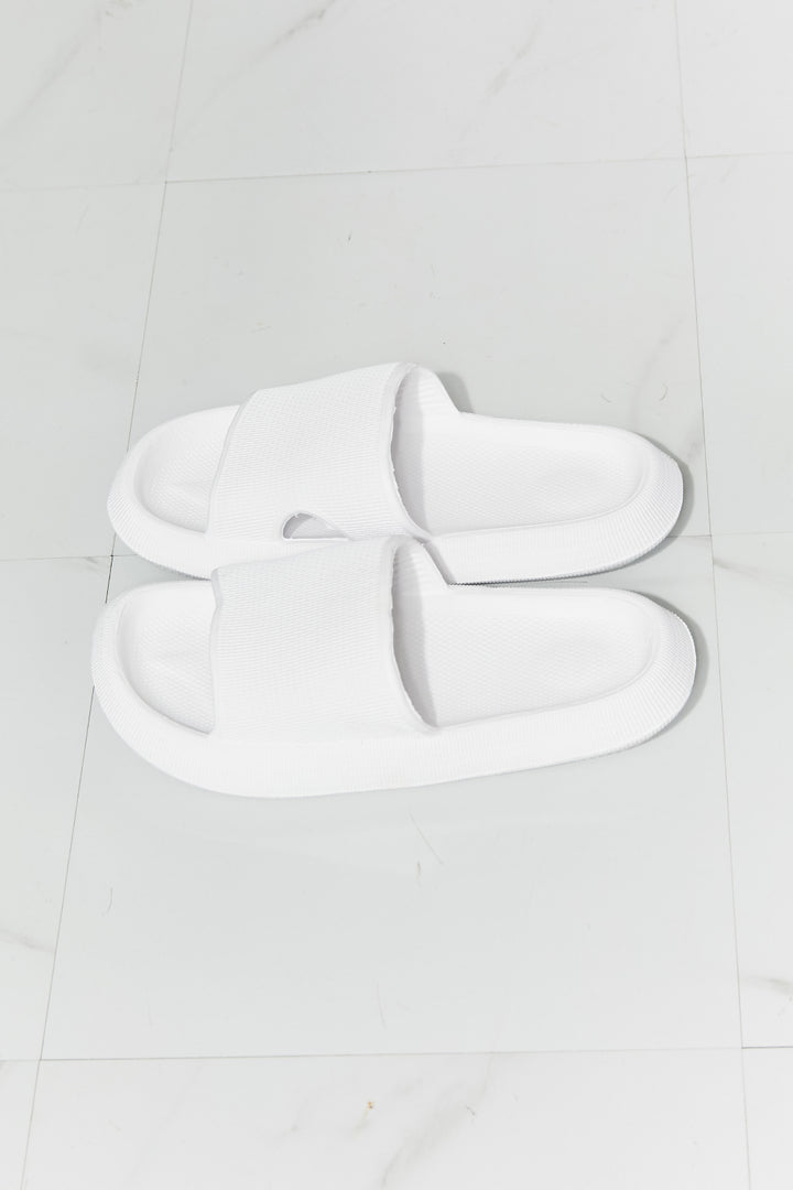 MMShoes Arms Around Me Open Toe Slide in White - Cheeky Chic Boutique