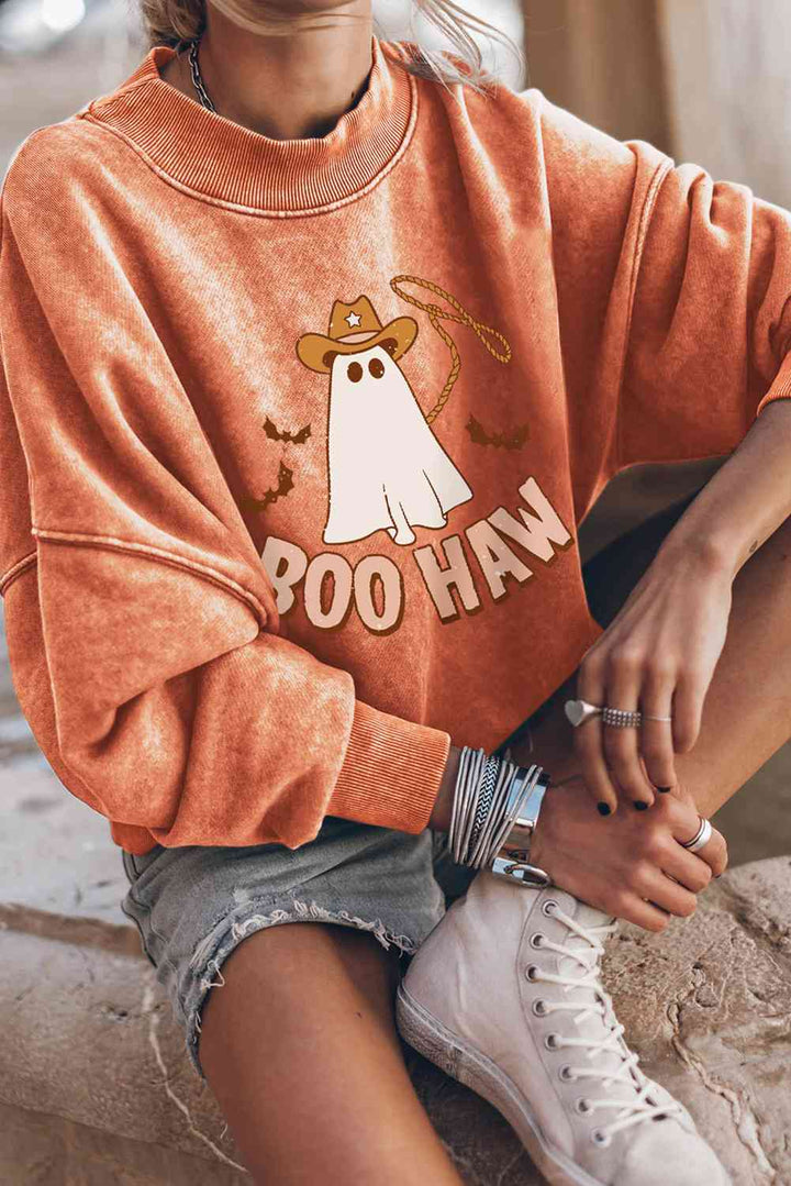 Boo Haw Ghost Graphic Sweatshirt - Cheeky Chic Boutique