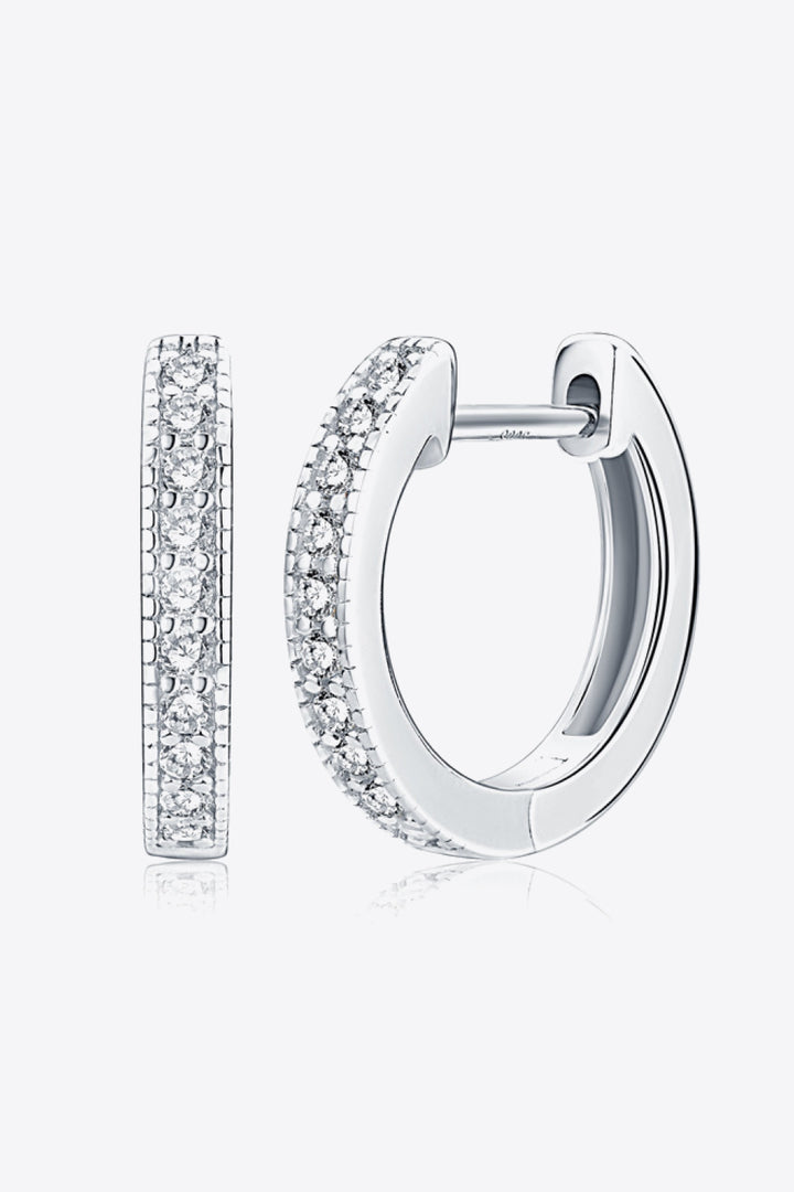 Inlaid Moissanite Hoop Earrings - Cheeky Chic Boutique