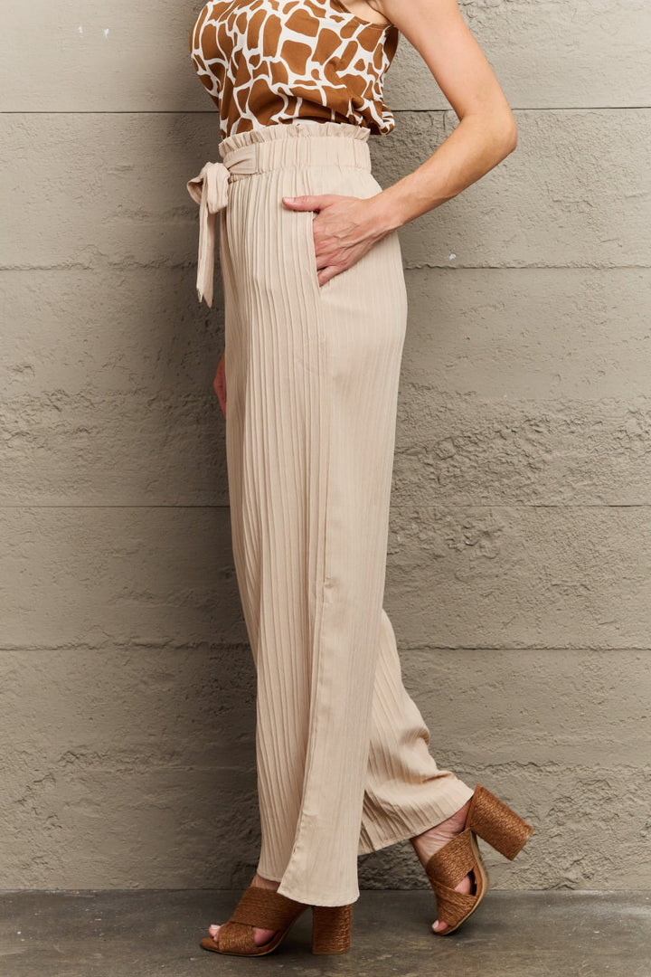 Tie Waist Long Pants - Cheeky Chic Boutique