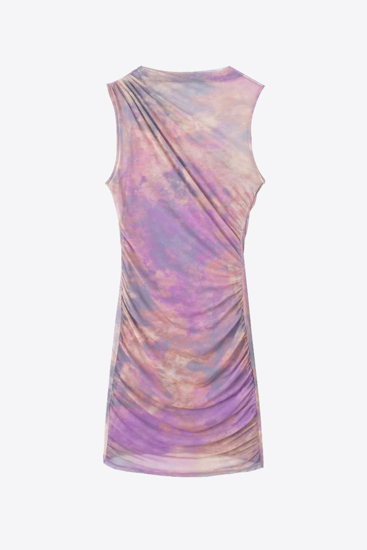Eye Candy Tie-Dye Ruched Sleeveless Dress - Cheeky Chic Boutique