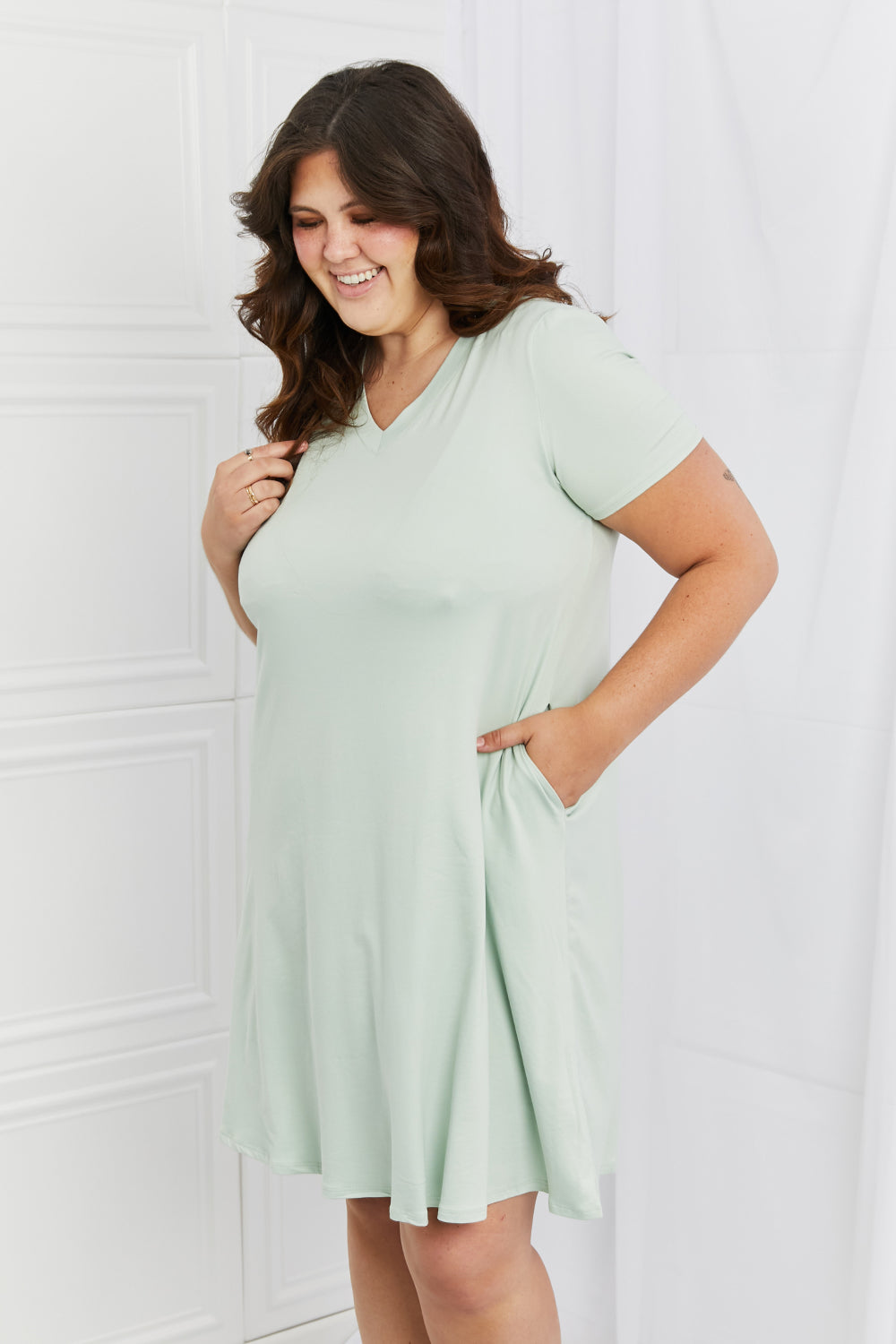 P & Rose Breezy Day Full Size V-Neck Dress - Cheeky Chic Boutique