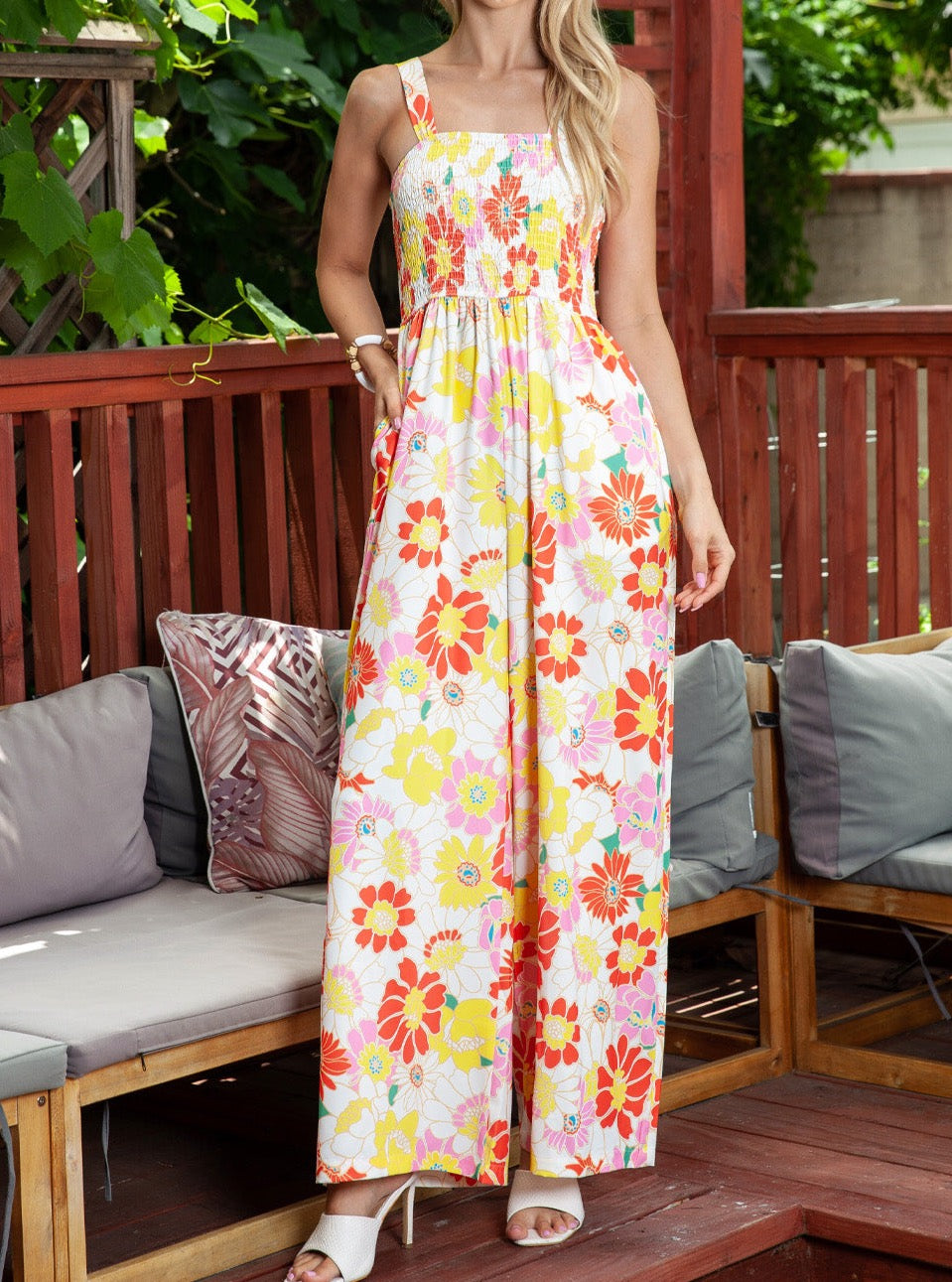 Decades Floral Jumpsuit - Cheeky Chic Boutique