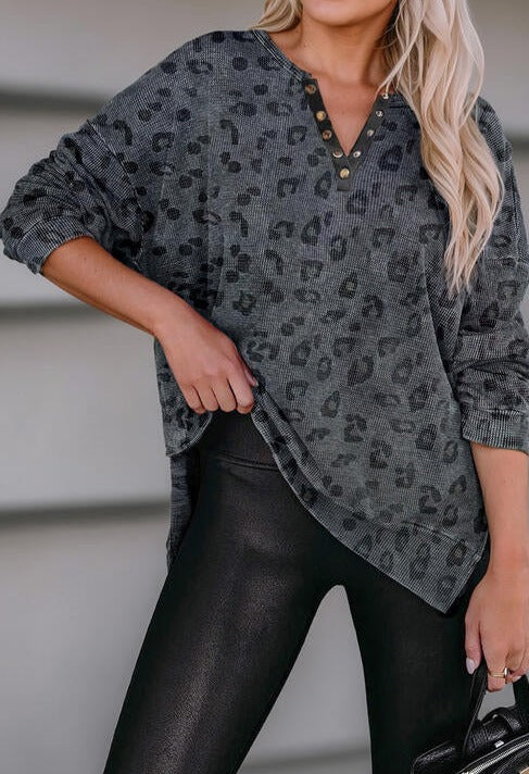 Lounging in Leopard Sweatshirt - Cheeky Chic Boutique