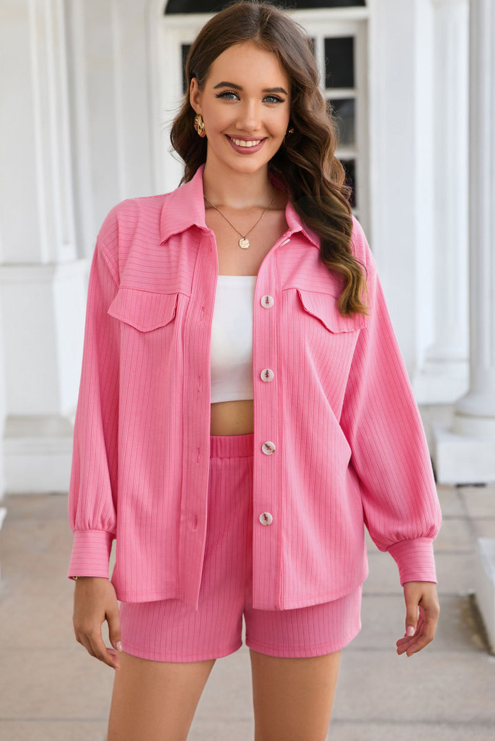 Pink Sunset Button Down Set - Cheeky Chic Boutique