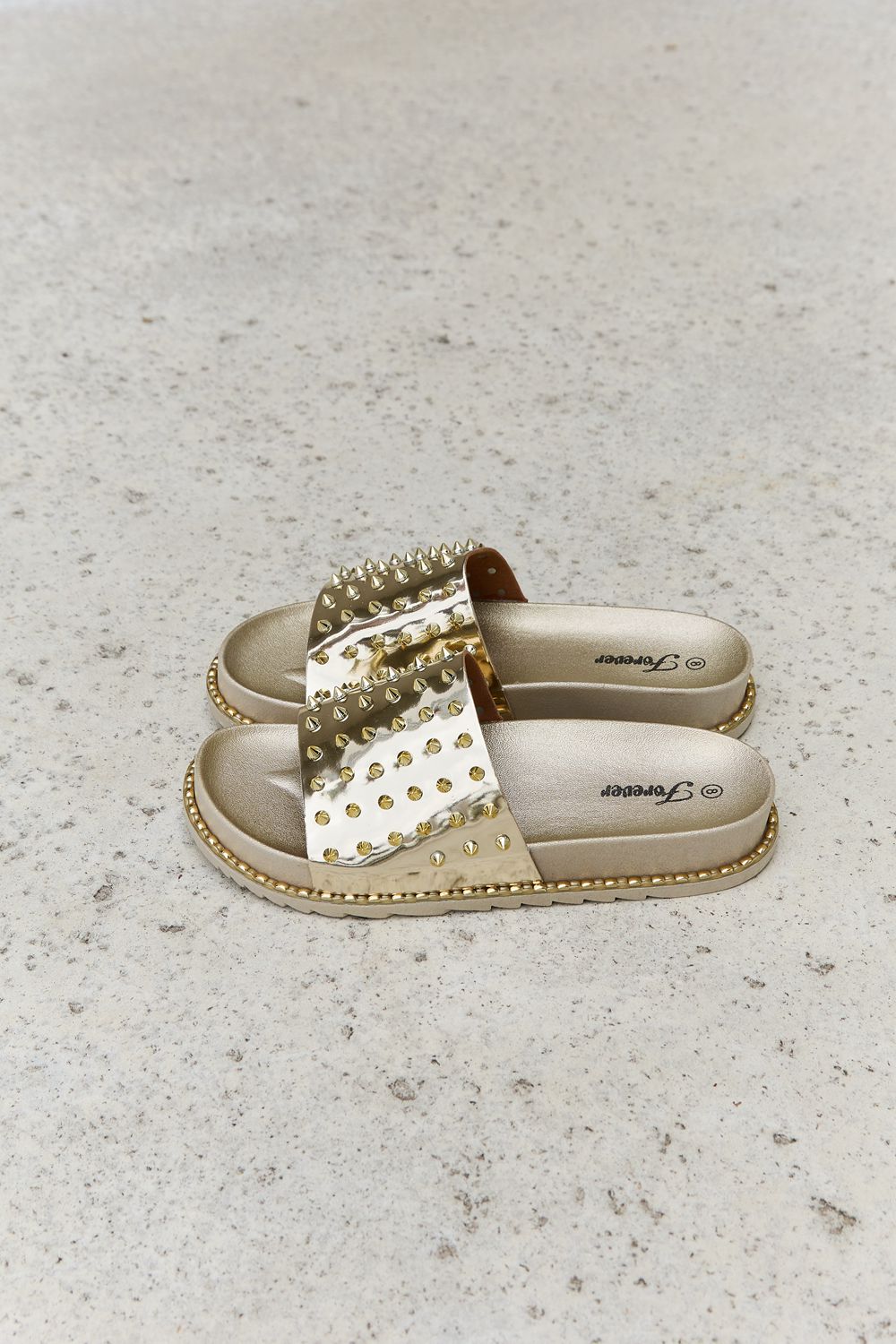 Forever Link Studded Double Strap Platform Slide Sandal - Cheeky Chic Boutique