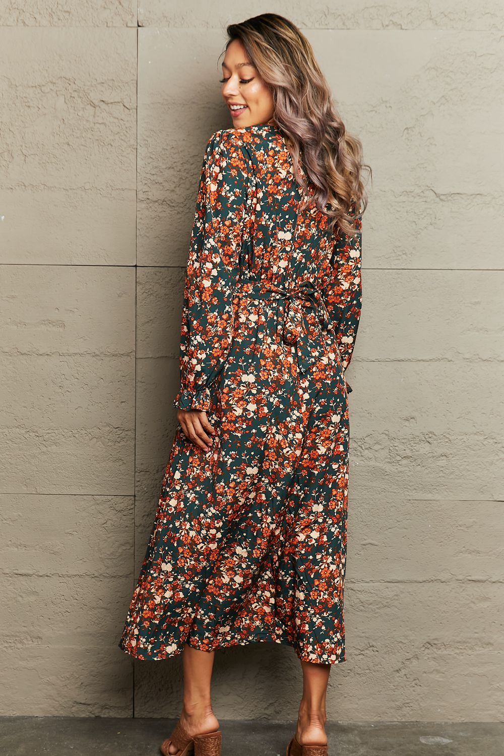 Gather Around Floral Midi Dress - Cheeky Chic Boutique