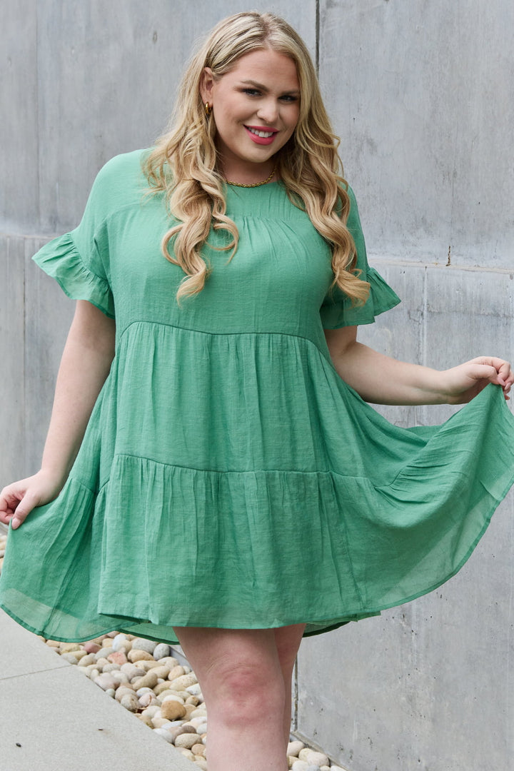 Sweet As Can Be Textured Babydoll Mini Dress - Cheeky Chic Boutique