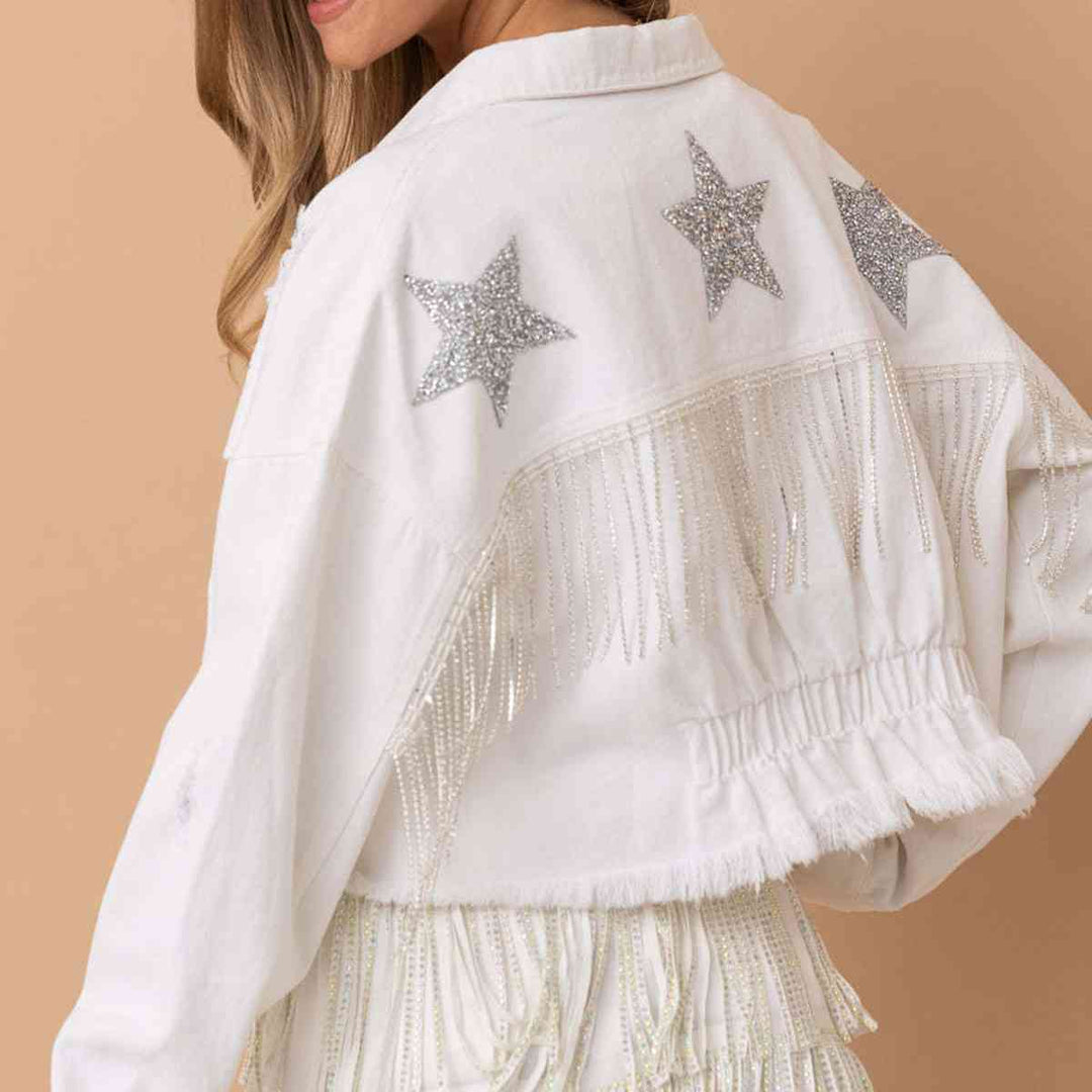 Look at the Stars Denim Jacket - Cheeky Chic Boutique