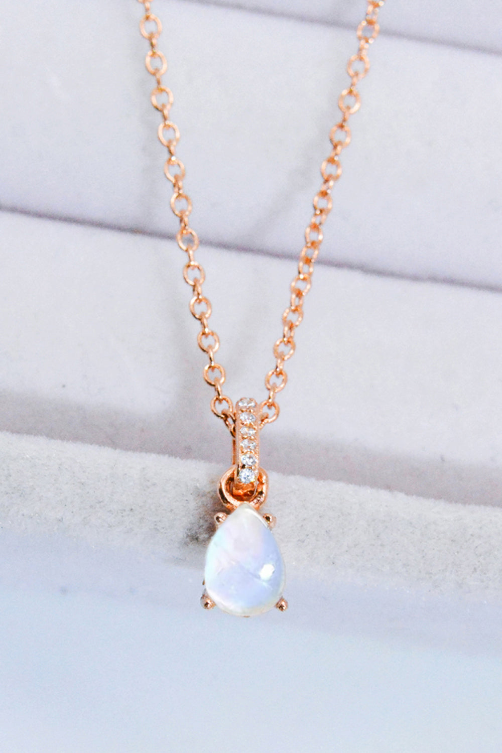 Moonstone Teardrop Pendant Necklace - Cheeky Chic Boutique
