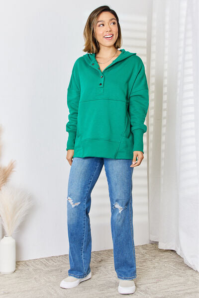 Lagoon Half Snap Hoodie - Cheeky Chic Boutique