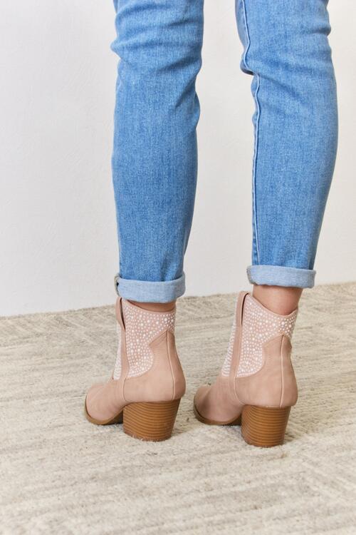 Small Town Girl Rhinestone Ankle Cowgirl Booties - Cheeky Chic Boutique