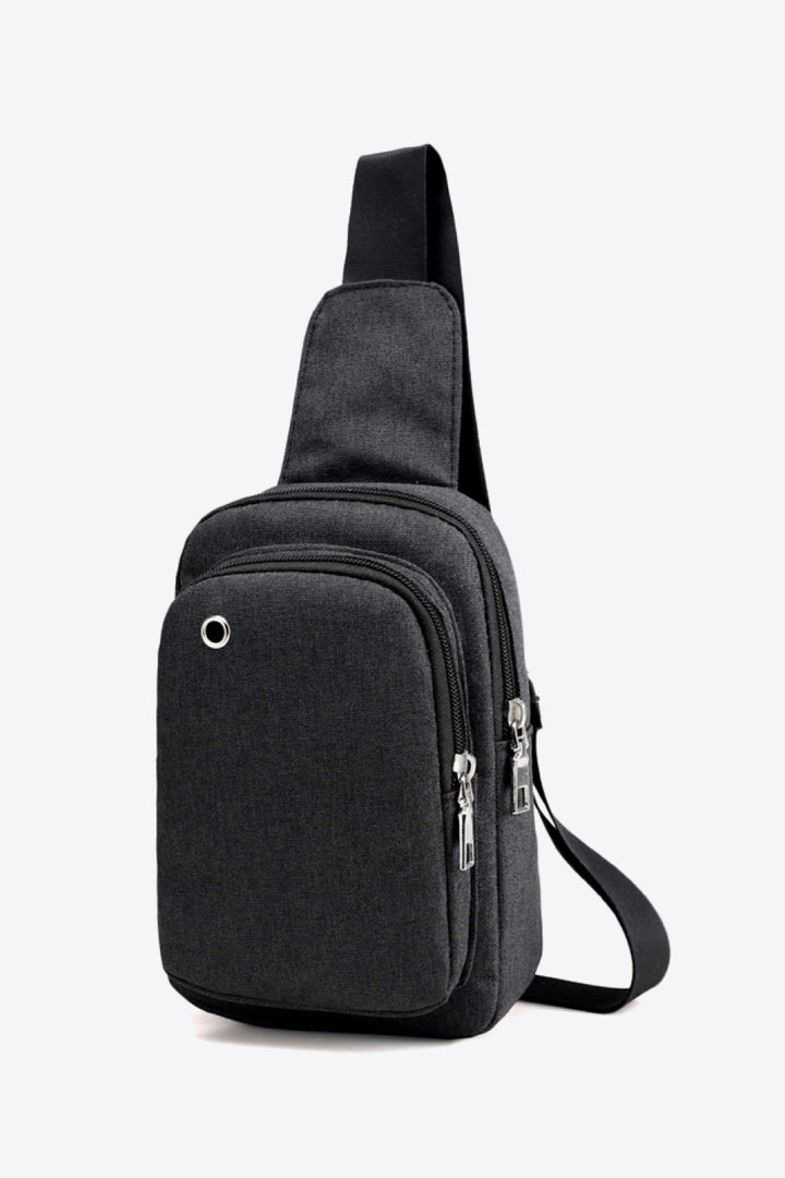 PRE-ORDER Zip Closure Adjustable Strap Oxford Sling Bag - Cheeky Chic Boutique