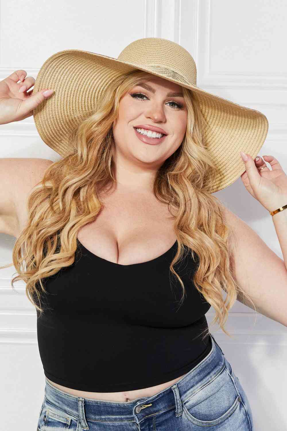 Justin Taylor Palm Leaf Straw Sun Hat - Cheeky Chic Boutique