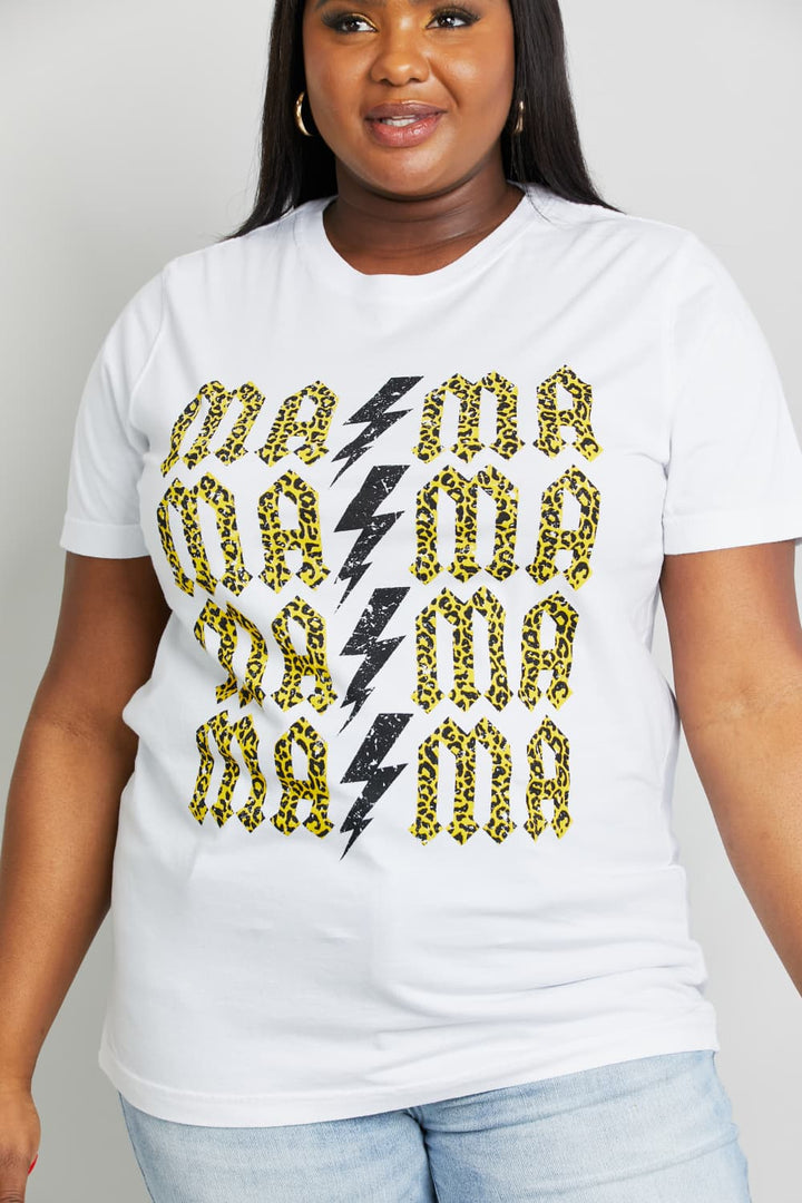 mineB Full Szie MAMA Leopard Lightning Graphic Tee - Cheeky Chic Boutique