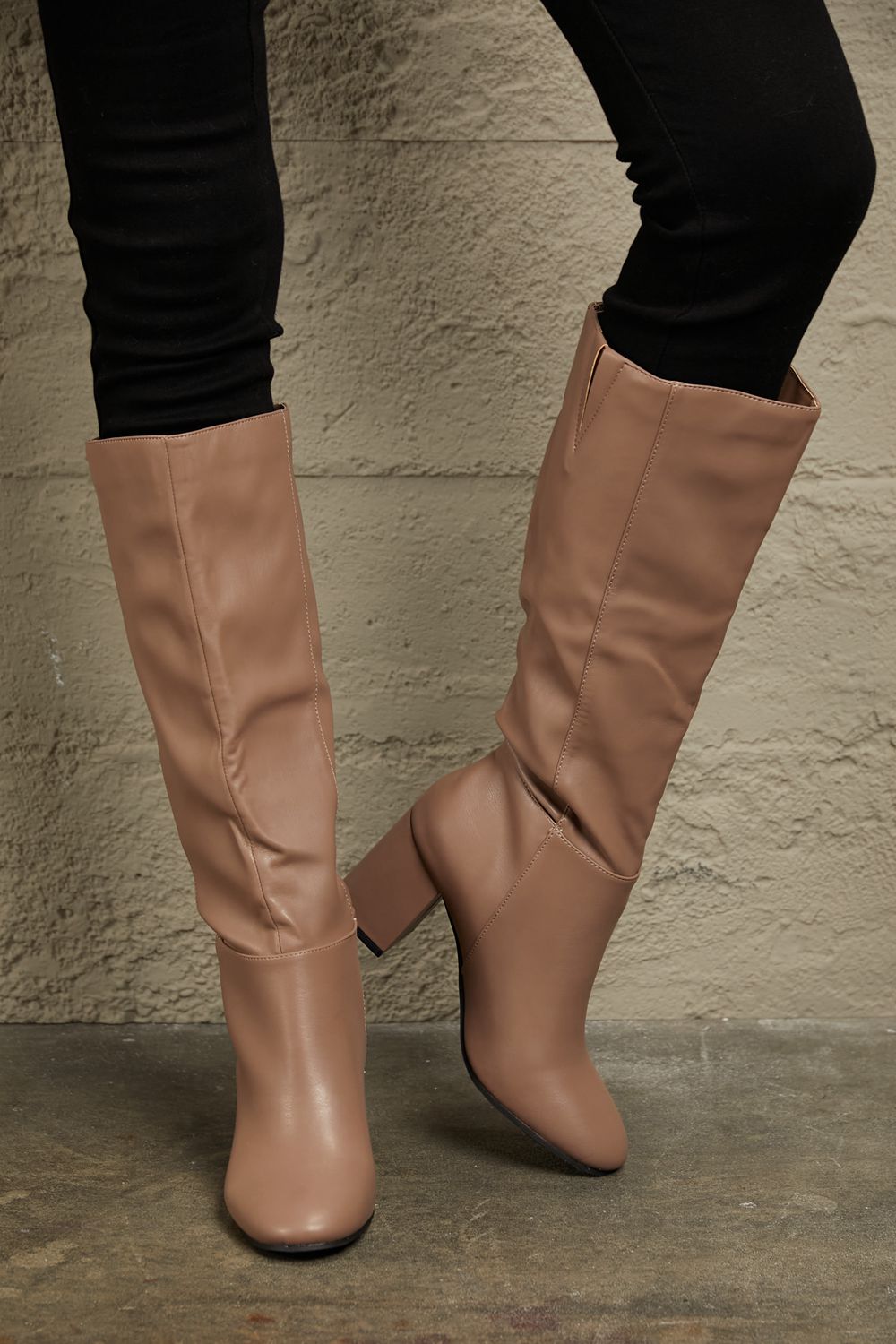 East Lion Corp Block Heel Knee High Boots - Cheeky Chic Boutique