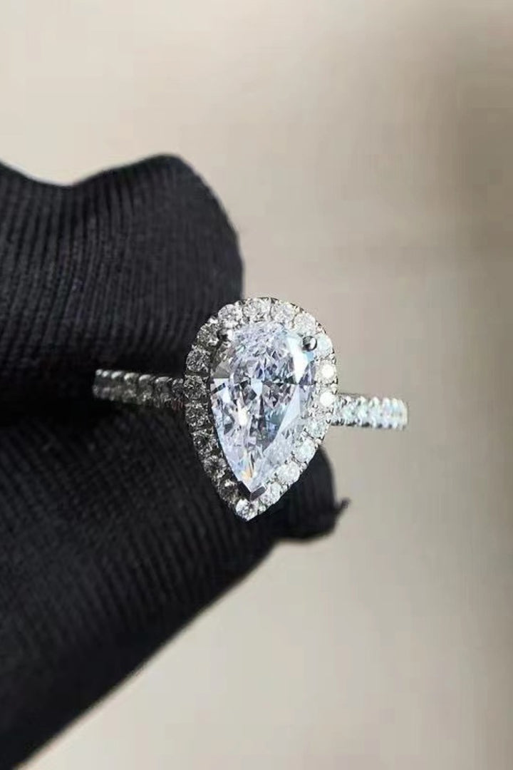 2 Carat Moissanite Teardrop Cluster Ring - Cheeky Chic Boutique