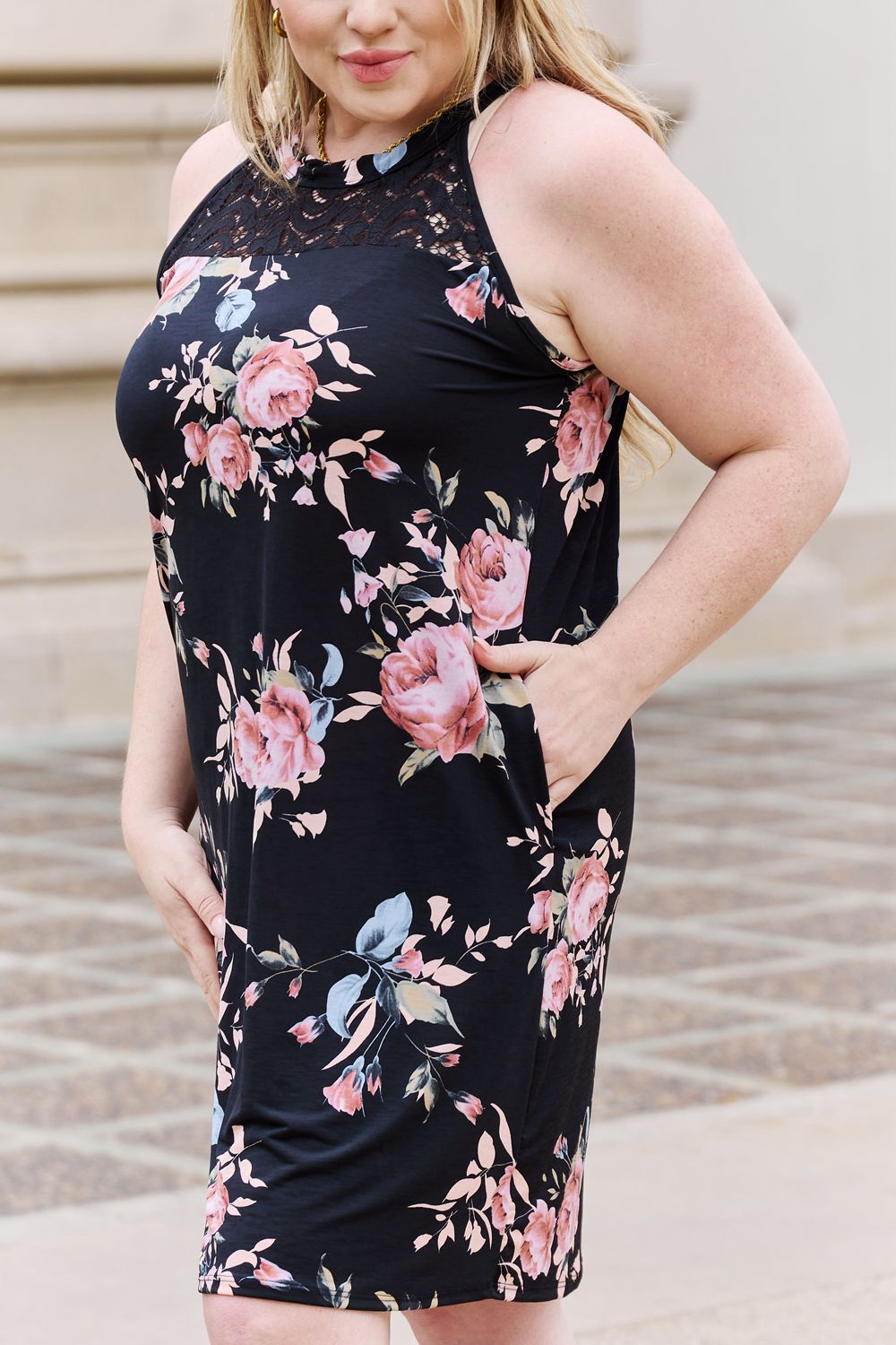 On A Journey Floral Lace Detail Sleeveless Mini Dress - Cheeky Chic Boutique