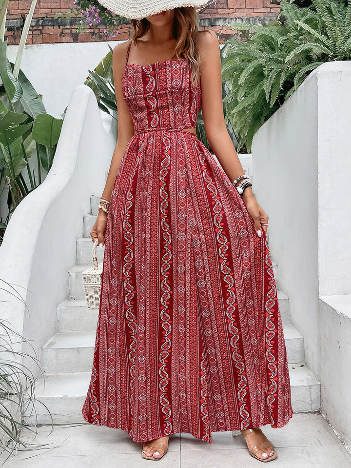 Paisley Princess Split Maxi Dress - Cheeky Chic Boutique