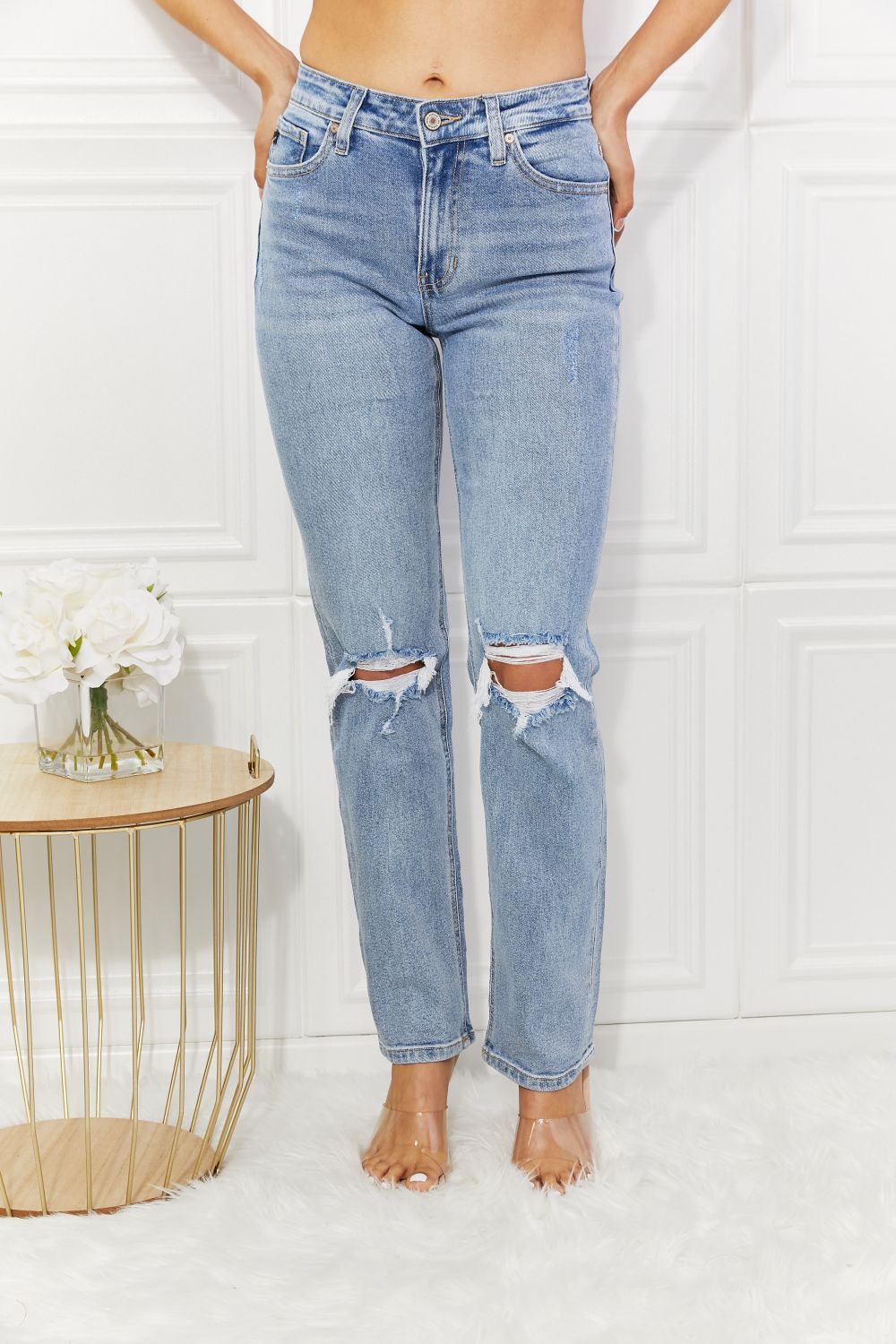 Kancan Abby High Rise Slim Straight Jeans - Cheeky Chic Boutique