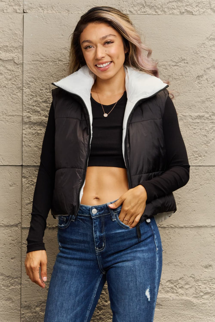 Macaroon Reversible Puffer Vest - Cheeky Chic Boutique