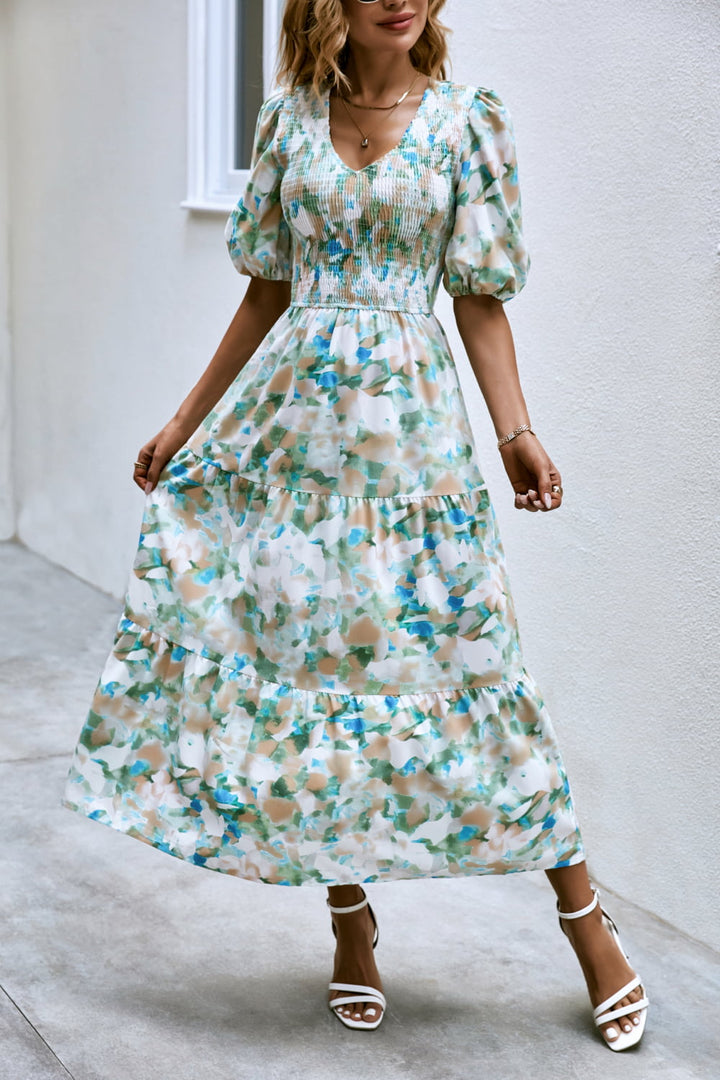 Watercolor Falls Midi Dress - Cheeky Chic Boutique